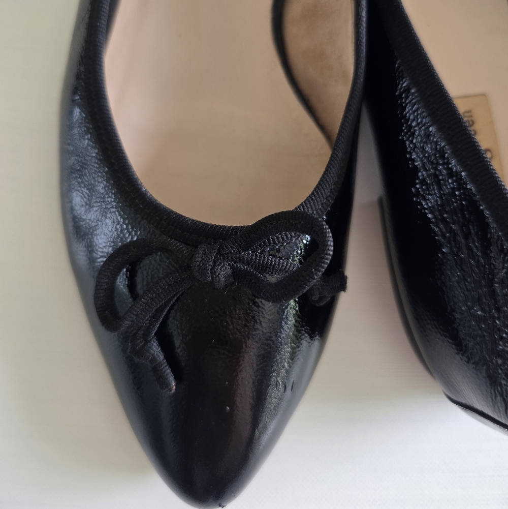 Paul Green Black Patent Leather Ballet Flats Bow Pointed Toe Women’s Size 8 - Picture 9 of 15